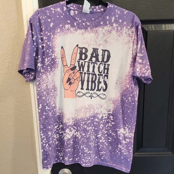 Purple 'Bad Witch Vibes' Graphic T-Shirt - Picture 1 of 3